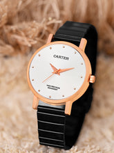 Sandy D Carter Metal Black Analogue Round Watches for Women_SDC24-79-RG-SL