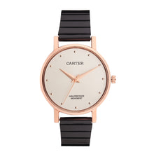 Sandy D Carter Metal Black Analogue Round Watches for Women_SDC24-79-RG-SL