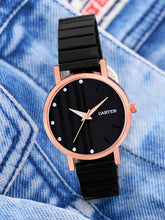 Sandy D Carter Metal Rose Gold Analogue Round Watches for Women_SDC24-50-RG-BK