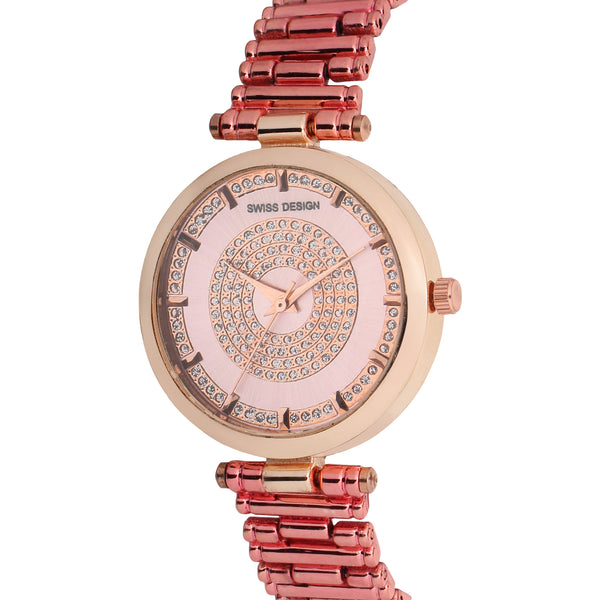 Fluid Rose Gold Stylish Analog Metal Watch For Women SDWatch24-WH6