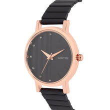 Sandy D Carter Metal Rose Gold Analogue Round Watches for Women_SDC24-50-RG-BK