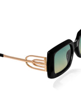 Celebrity Black Plastic and Metal Frame With Grey UV Protected Lens Oversized Sunglasses for Unisex_LH058-BK