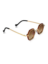 Celebrity Full Rim Brown Metal Frame With Brown UV Protected Lens Browline Sunglasses for Adults-Women_2397-TG