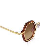 Celebrity Full Rim Brown Metal Frame With Brown UV Protected Lens Browline Sunglasses for Adults-Women_2397-TG