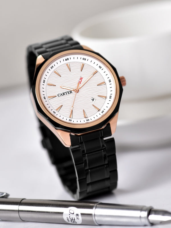 Sandy D Carter Metal Black Analogue Round Watches for Men_Sandy D Carter-170-BK