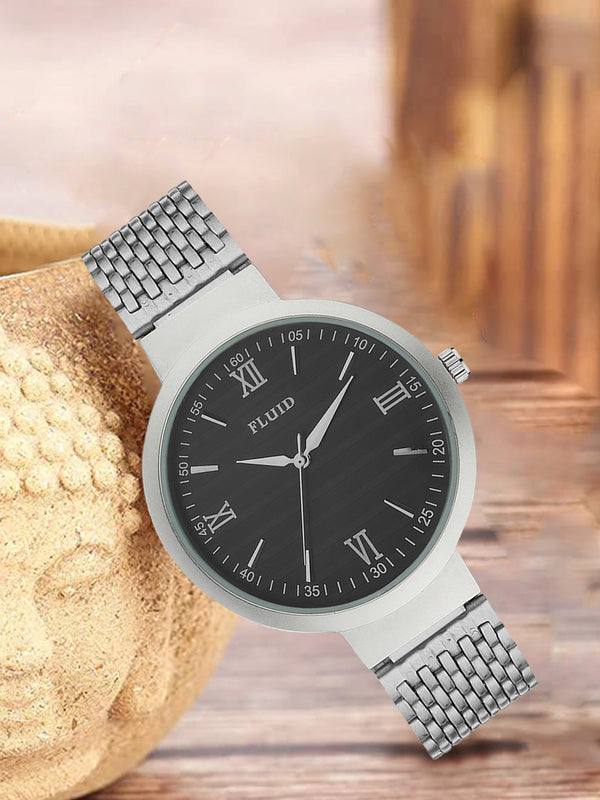 Fluid  Black Round Stainless Steel Analog Watches for Women FL23-811L-BK01