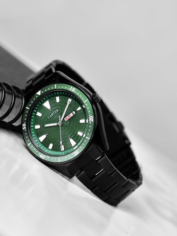 Sandy D Carter Metal Green Analogue Round Watches for Men_Sandy D Carter-181-GR