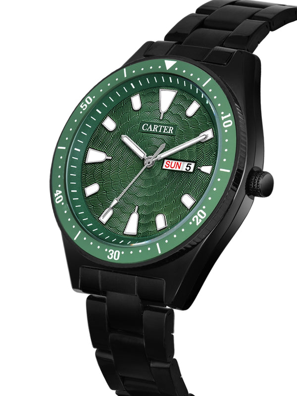 Sandy D Carter Metal Green Analogue Round Watches for Men_Sandy D Carter-181-GR