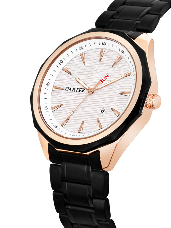 Sandy D Carter Metal Black Analogue Round Watches for Men_Sandy D Carter-170-BK