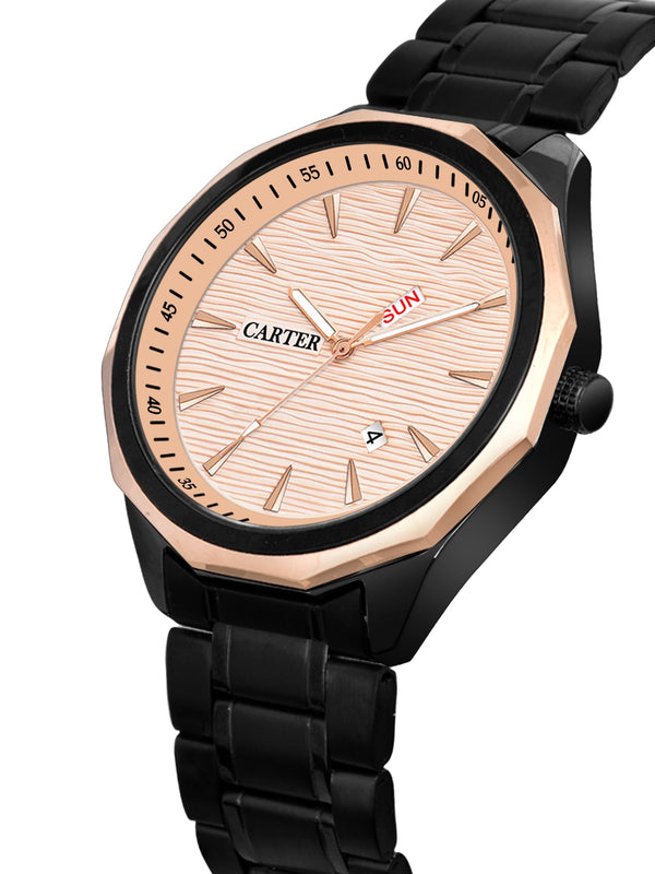 Sandy D Carter Metal Black Analogue Round Watches for Men_Sandy D Carter-171-BK