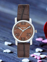 Fluid  Brown Round Leather Strap Analog Watches for Women FLWatch23-779L-BR01