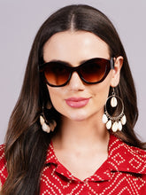 Celebrity Full Rim Brown Plastic Frame With Brown UV Protected Lens Other Sunglasses for Women_9276-2