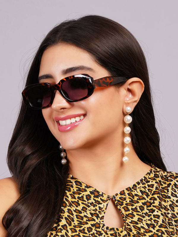 Celebrity Full Rim Brown Plastic Frame With Grey UV Protected Lens Other Sunglasses for Women_9272-3