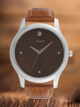 FLUID Tan Leather Strap Watches For Men FLWatch24-737G-TN01