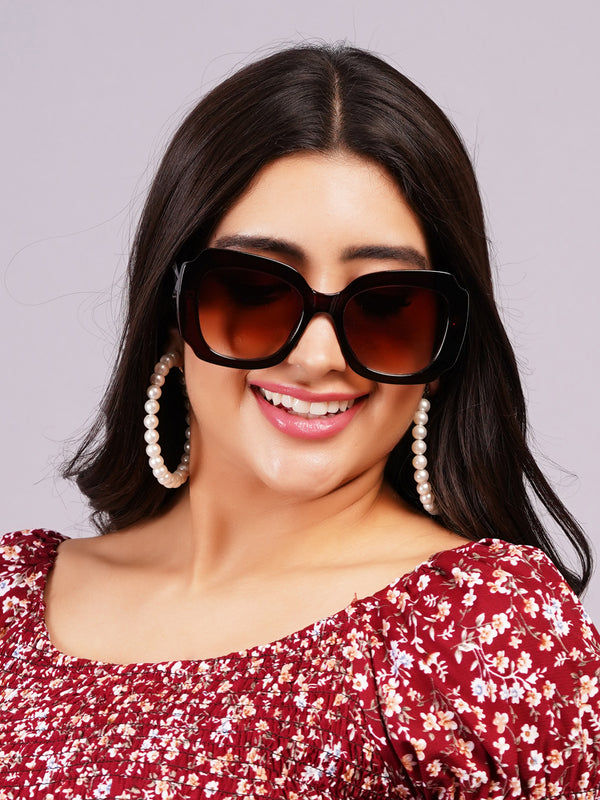 Celebrity Full Rim Black Plastic Frame With Black UV Protected Lens Other Sunglasses for Women_9278-1