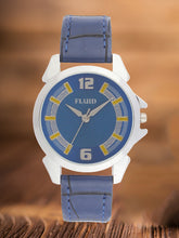 Fluid  Blue Round Leather Strap Analog Watches for Women FLWatch24-743L-BL01