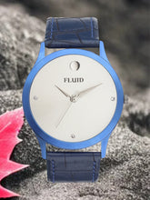 FLUID Blue Leather Strap Watches For Men FLWatch24-788G-WH01