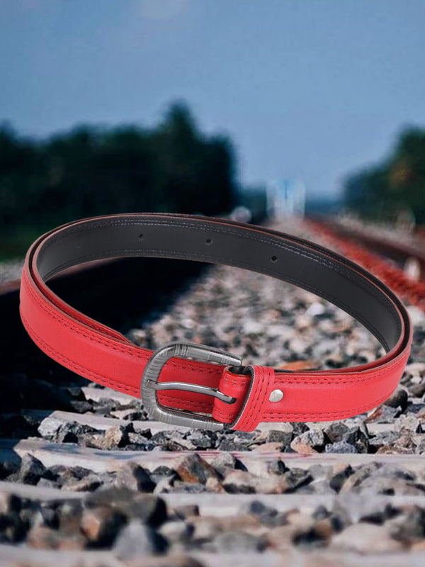 Sandy D Carter Women Red Synthetic Leather Waist Belt for Jeans & Formal Paint SDC-22-549-RD