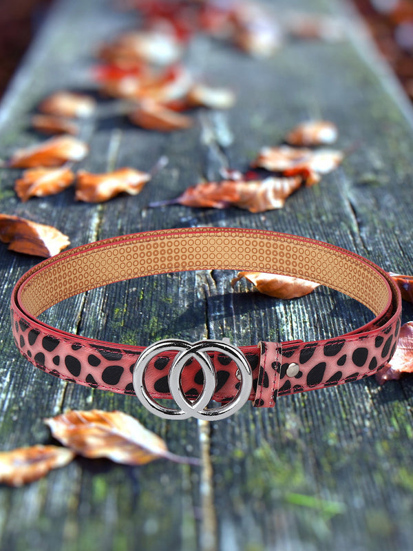 Sandy D Carter Women Red Synthetic Leather Waist Belt for Jeans & Formal Paint SDC-21-505-RD