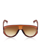 Celebrity Brown Oversized Plastic Sunglasses For Women CLSN25-V696-02