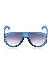 Celebrity Blue Oversized Plastic Sunglasses For Women CLSN25-V696-05
