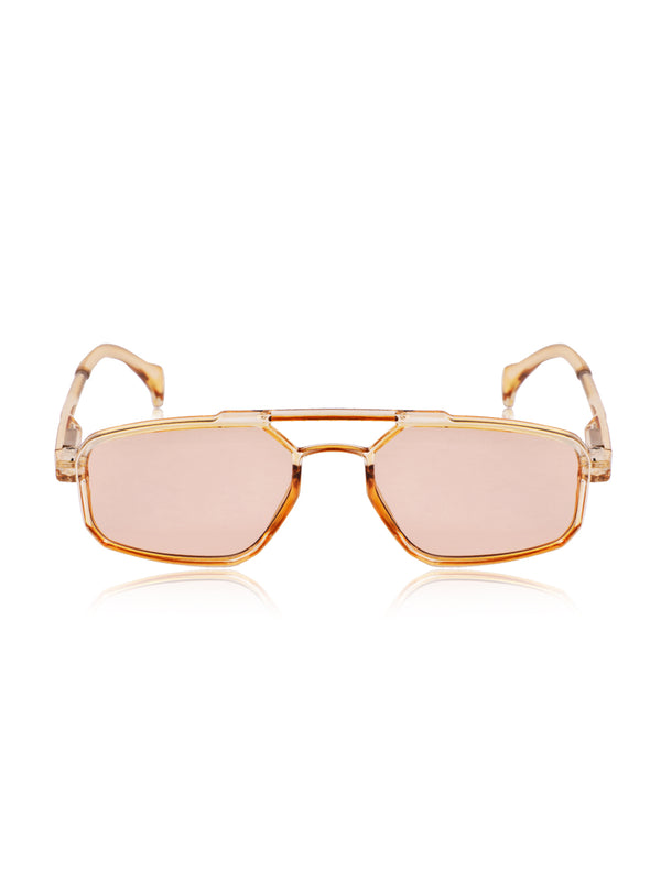 Celebrity Brown Retro-Square Plastic Sunglasses For Women CLSN25-82820-03