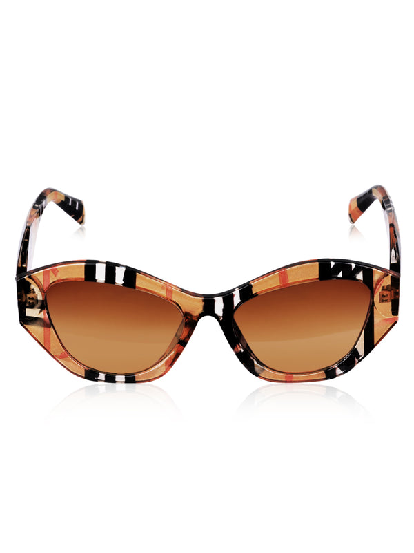 Celebrity Full Rim Brown Plastic Frame With Brown UV Protected Lens Other Sunglasses for Women_9279-5