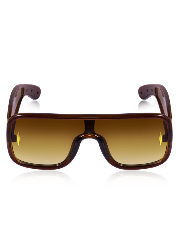 Celebrity Brown Oversized Plastic Sunglasses For Women CLSN25-86984-02