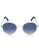 Celebrity Full Rim Blue Metal Frame With Blue UV Protected Lens Round Sunglasses for Women_3447-BL