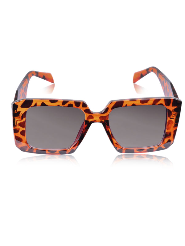 Celebrity Full Rim Brown Plastic Frame With Grey UV Protected Lens Other Sunglasses for Women_9277-3