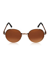 Celebrity Full Rim Brown Metal Frame With Brown UV Protected Lens Round Sunglasses for Women_3447-BR