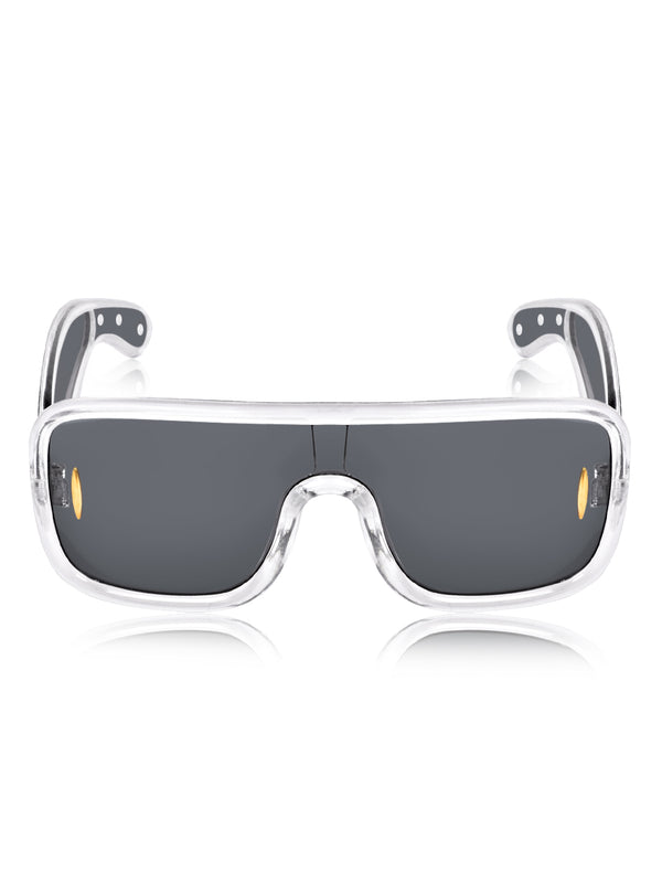 Celebrity White Oversized Plastic Sunglasses For Women CLSN25-86984-03