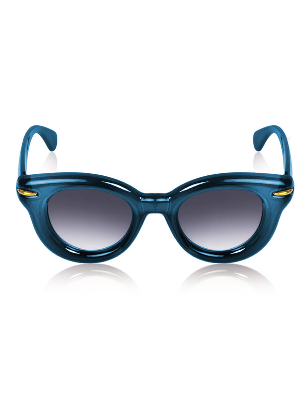 Celebrity Blue Oval Plastic Sunglasses For Women CLSN25-87017-05