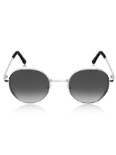 Celebrity Full Rim Black Metal Frame With Grey UV Protected Lens Round Sunglasses for Women_3447-BK1