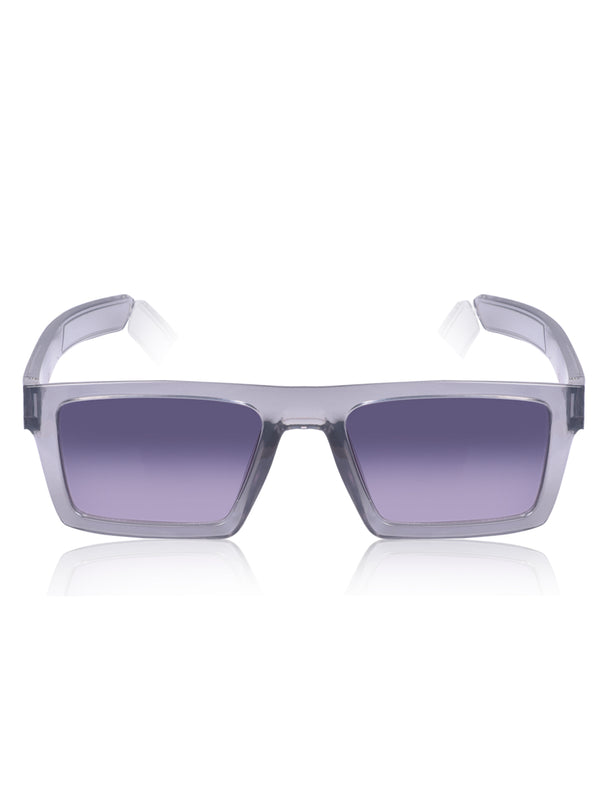 Celebrity Grey Retro-Square Plastic Sunglasses For Women CLSN25-B1024-04