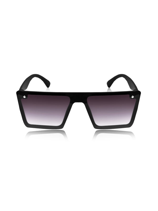 Celebrity Black Rectangular Plastic Sunglasses For Women CLSN25-6087-01