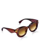 Celebrity Brown Oval Plastic Sunglasses For Women CLSN25-87017-02