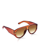 Celebrity Brown Oversized Plastic Sunglasses For Women CLSN25-V696-02
