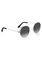 Celebrity Full Rim Black Metal Frame With Grey UV Protected Lens Round Sunglasses for Women_3447-BK1