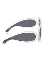 Celebrity White Oversized Plastic Sunglasses For Women CLSN25-86984-03
