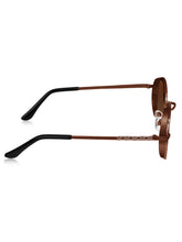 Celebrity Full Rim Brown Metal Frame With Brown UV Protected Lens Round Sunglasses for Women_3447-BR