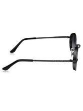 Celebrity Full Rim Black Metal Frame With Black UV Protected Lens Round Sunglasses for Women_3447-BK2