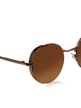 Celebrity Full Rim Brown Metal Frame With Brown UV Protected Lens Round Sunglasses for Women_3447-BR