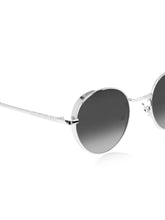 Celebrity Full Rim Black Metal Frame With Grey UV Protected Lens Round Sunglasses for Women_3447-BK1
