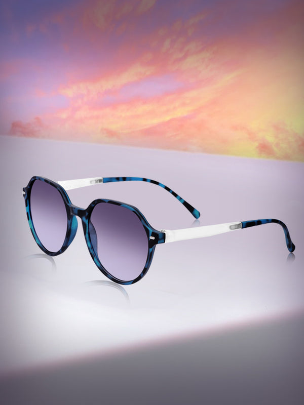 Celebrity Blue Square Plastic Sunglasses For Women CLSN25-935 DC-3