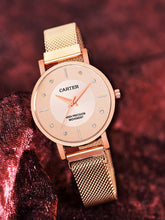 Sandy D Carter Metal Rose Gold Analogue Round Watches for Women_SDC24-75-RG-RG