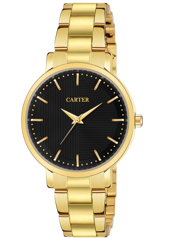 Sandy D Carter Metal Gold Analogue Round Watches for Women_Sandy D Carter-162-GD