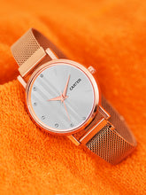 Sandy D Carter Metal Rose Gold Analogue Round Watches for Women_SDC24-74-RG-WH