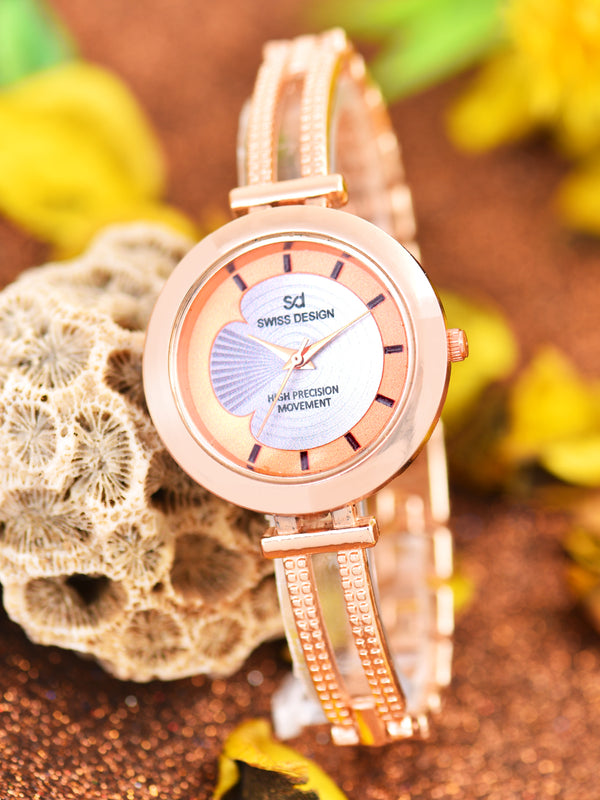 Fluid Rose Gold Stylish Analog Metal Watch For Women SDWatch24-020-RG01