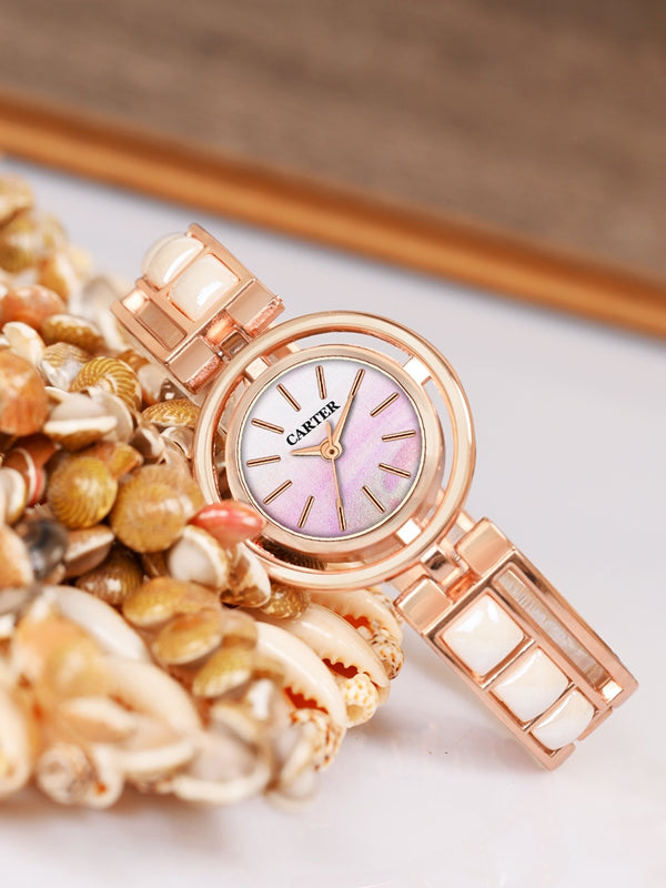 Sandy D Carter Metal Rose Gold Analogue Round Watches for Women_Sandy D Carter-135-RG